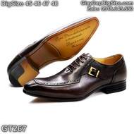 Oxford Leather Manually Closed Shoes, Large Office Shoes 45 46 47 48 For Men With Big Feet. Big size handmade shoes for wide feet