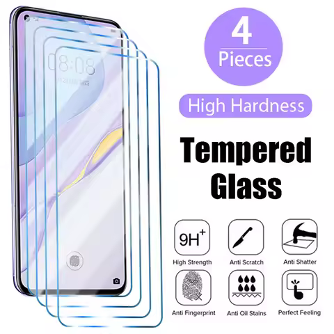 4pcs Proective Glass for Huawei P50 P40 P30 Mate 30 20 Lite P20 Pro P Smart S Z 2021 2020 2019 Glass