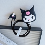 Cartoon Kuromi charger cover For iPhone 15 promax 20w A2344 A2902 3-pin plug suitable Charger protec