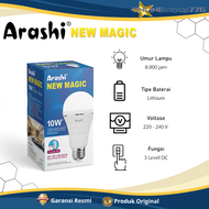 Arashi Bohlam Lampu Emergency Magic 10W - 13W - 8W Cahaya Putih Terang - GARANSI RESMI