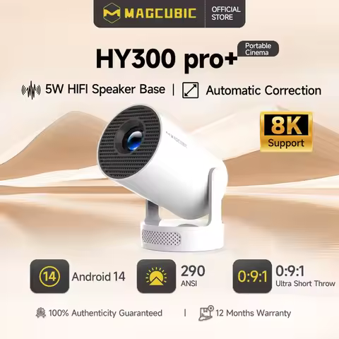 Magcubic HY300 Pro + Ultra Projector 8K 720P Portable Projector with WiFi 6 BT5.4 Auto Vertical Keys