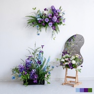 Monet Wind Purple Eclectic Flower Arrangement Set - Wall Hanging for Birthday Party Decoration with 