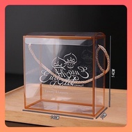 MICA CAKE BOX IN GOLD FRAME 14x14x7cm - Trang Minh Mart