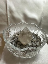 超強淨化套裝: 玻璃碗+閃靈鑽碎石+閃靈鑽原石 「高頻水晶 消磁淨化 提升能量 排負護身」#1099