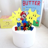 Happy Birthday Acrylic Cake Decoration UVColor Printing Mario Children's Birthday Party Cake Plug-in