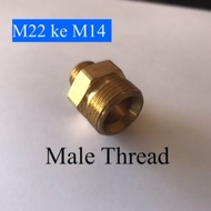 Reducer connection Adapter Connector 22mm to 14mm external thread M22 to M14