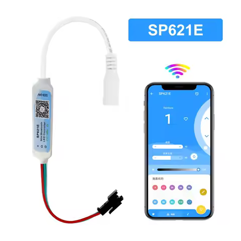 SP621E Bluetooth-compatible mini LED controller APP control DC5-24V For WS2812 WS2811 RGB Dream full