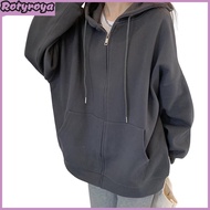 Womens Oversized Hoodies Full Zip Up Long Sleeve Sweatshirt with Pockets Casual Drawstring Jackets F