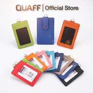 QUAFF Denim Canvas Card Holder ID Card Holder, 3-Slot Sleeve, Vertical ID Card Holder