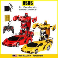 RC 1:18 Remote Control 2 in 1 Transformation Car Toys Robot Mainan budak lelaki Deformation Car kereta kawalan jauh