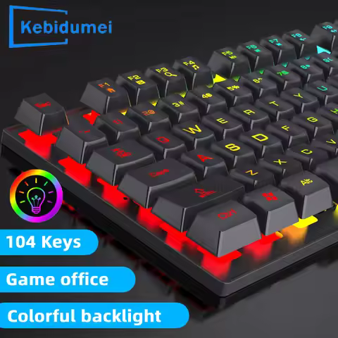 RGB Wired Mechanical Keyboard 104 Keys of Backlit Key Caps Gaming and Office Keyboard For Microsoft 