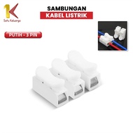 EC Retail One Family Connector kabel listrik 3pin C1077 Quick Connect 2 Wire Connector Spring Termin