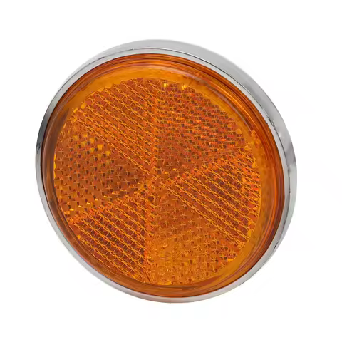 2Pcs For Honda CB350 Round Amber Front Fork Cover Reflector Motorcycle Parts CT 70 SL90 CB350 CB100