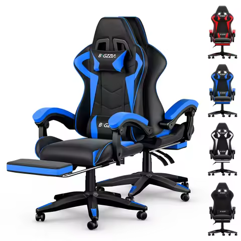 Ergonomic Gaming Chair with Footrest Gamer Chairs Ergonomic with Lumbar Cushion Gaming Chair Height 