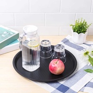 14-inch Round Waitress/Waiter Tray Serving Tray Beverage Tray (Black)