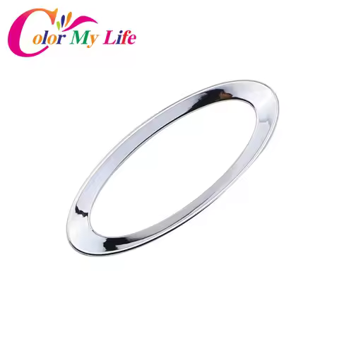 Color My Life ABS Chrome Car Steering Wheel Logo Circle Trim Sticker for Ford Ecosport Fiesta MK7 Fo