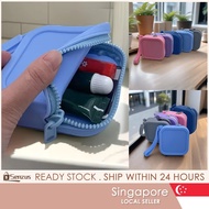 [SG SELLER] Wallet Coin Purse, Zipper Silicone Organizer Travel Pouch, Vintage Waterproof Cosmetic B