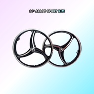 20 alloy Sport rim untuk basikal lajak depan Dan belakang boleh pasang disc ( Satu Pasang )
