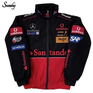 SUNSHY F1 Racing Jacket Embroidery Long Sleeve Retro Motorcycle F1 Mercedes Benz Team Clothes Coats