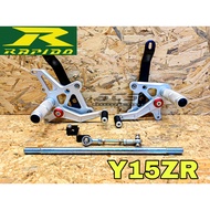 RAPIDO Racing Footrest Y15ZR Ysuku + Side Stand Bracket Sprocket Y15ZR Tapak Kaki Pijak Accessories Motor Yamaha Y15 ZR