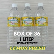 BRCos Box of 36 ( 1 Liter) Empty Clear Plastic Bottles With Separate Calamansi Fresh Vinyl & Waterpr