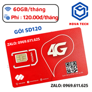 Sim 5G Viettel mới SD70 - SD120 - V90B - V120B - V150B - V200B Data Tốc Độ Cao + Miễn pHí Nghe Gọi -