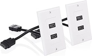 Cable Matters 2-Pack 2-Port HDMI Wall Plate in White (4K UHD, ARC, and Ethernet pass-thru support)