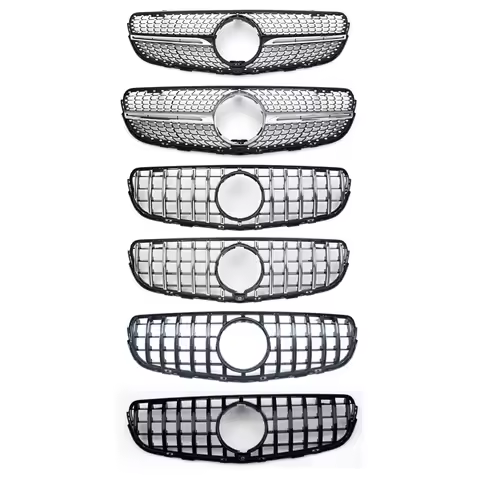 For Mercedes GLC X253 2015-2019 Front Grill Diamond GT Style Gloss Black ABS Sport Mesh Grille GLC25