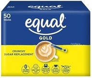Equal Gold Crunchy Sugar Replacement Sticks, 50 Count, Zero Calories