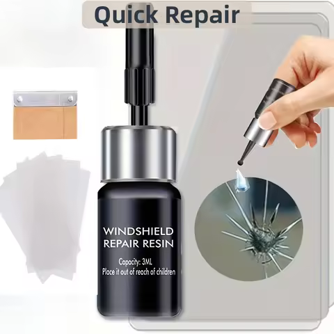 Windshield Repair Kit,1 Bottle Nano Glass Crack Repair Liquid Quick Windshield Repair for Chips