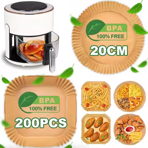 Air Fryer Liners Disposable 20CM Air Fryer Parchment Paper Non-Stick Waterproof Airfryer Baking Pape