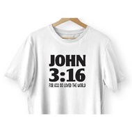 KATUN John 3 16 John T-shirt Love Words Christian Spiritual Verses Catholic Cotton
