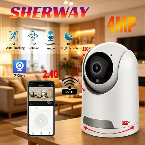 2.4G 4MP WiFi Smart Home Security Camera 1080p HD Real-time APP Alerts 2-Way Audio with Motion Track