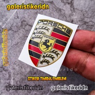 Porsche 3D Embossed Emblem Logo Sticker