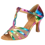 Denovas ผู้หญิง Shinning High Heel Comfort Sandal รองเท้าเต้นรำ