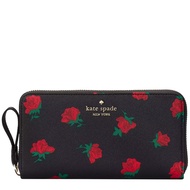 Kate Spade Chelsea Rose Toss Printed Large Continental Wallet in Black Multi ke616