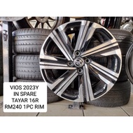 USED SPORT RIM 16 INCH ORIGINAL TOYOTA VIOS 2023Y  RM240 1BIJI GUNA Spare TAYAR