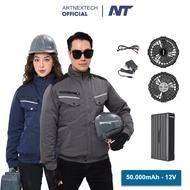 Genuine Japanese Air Conditioner Fan Set, 86,000mAh BATTERY, 18V Waterproof Fan, Runs 15-18H,