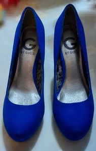 幾乎全新Guess 藍色高踭鞋 Guess Textile Royal Blue Heels Size 6M