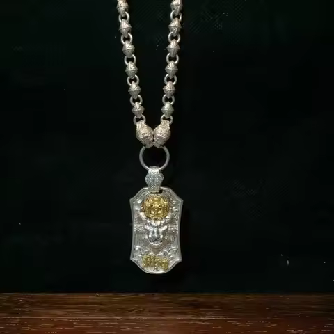 Nepalese craft old silversmith pure handmade lion king beast brand Seiko gold national