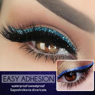 EELHOE Self-Adhesive False Lashes 1 Pair Blue Mink Style 3D Voluminous No Glue Needed Bulu Mata Pals