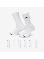 6 Pairs U J ED POLY CREW JOR Unisex Socks, Discount Pack FZ2051-900
