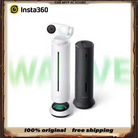 Insta360 Wave AI Omnidirectional Microphone & Speaker 360° 5-Meter Pickup Range Smart Noise Reductio