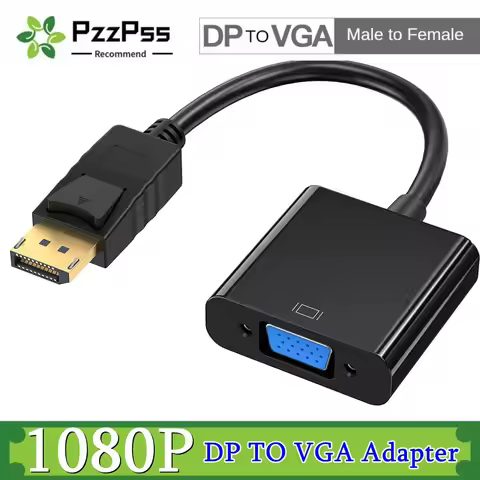 DP To VGA Converter DisplayPort Male To VGA Female Adapter Converter 1080P DP To VGA Cable For TV La