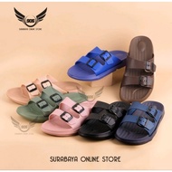 Sandal Korea Ban 2 Pria/ Sandal Selop Jelly Karet Pria Cowok Laki