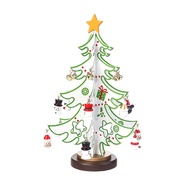 YAN Handmade Christmas Tree Decoration Desktop Christmas Decoration Diy 3d Christmas Tree Decoration with Santa Claus Snowman and Bear Perfect Party Gift