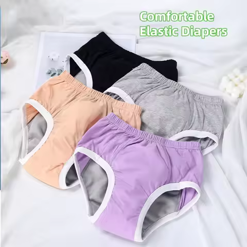 Adult Incontinence Cloth Diaper Washable Adult Diaper Leakproof Comfortable Pure Cotton Adult Incont