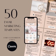 50 Email Marketing Canva AMBER Templates | Email Newsletter Templates for Mailchimp