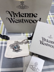 全新有單Vivienne Westwood New Orb Pendant Necklace Tiny冰川藍色