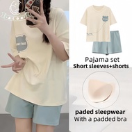 ALON sleepwear with padding cotton sleepwear for woman pantulog terno for women padded top plus size